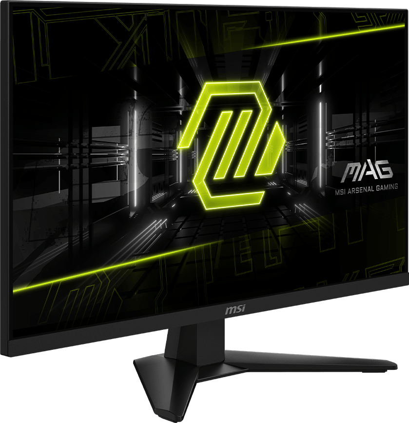 Monitor MSI MAG 274QF de 27 pulgadas con base negra, visto en ángulo