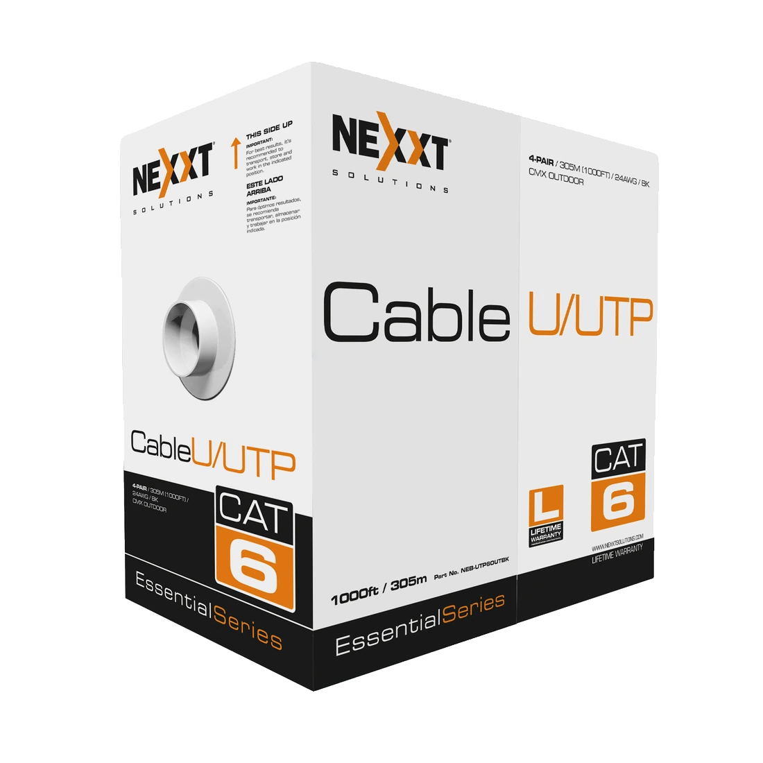 Imagen del fabricante de Nexxt Essential NEB-UTP6OUTBK · UTP Cat6 exterior · 305 m