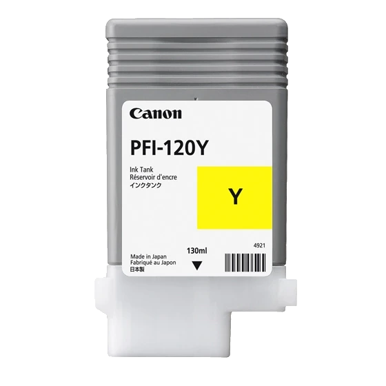 Canon PFI-120Y · Amarillo · fotografía oficial del fabricante.
