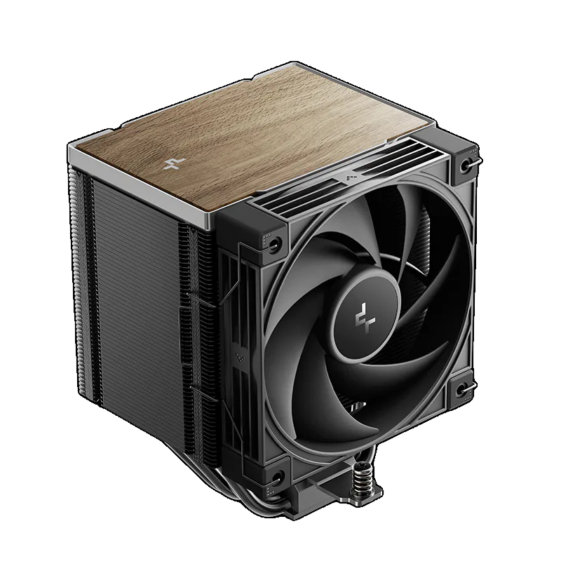 DeepCool AK500 G2 negro con ventilador frontal y cubierta superior de madera