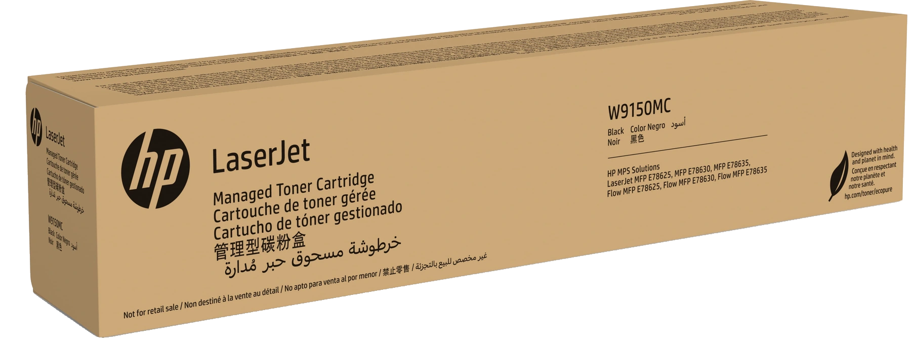 HP W9150MC · Tóner LaserJet Managed negro · Empaque original.